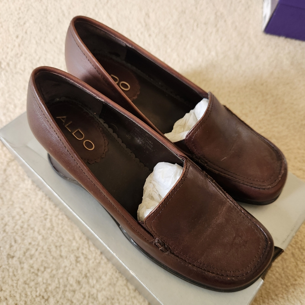 Aldo Morgaine 22 Leather Loafers, 2 Inch Heel
